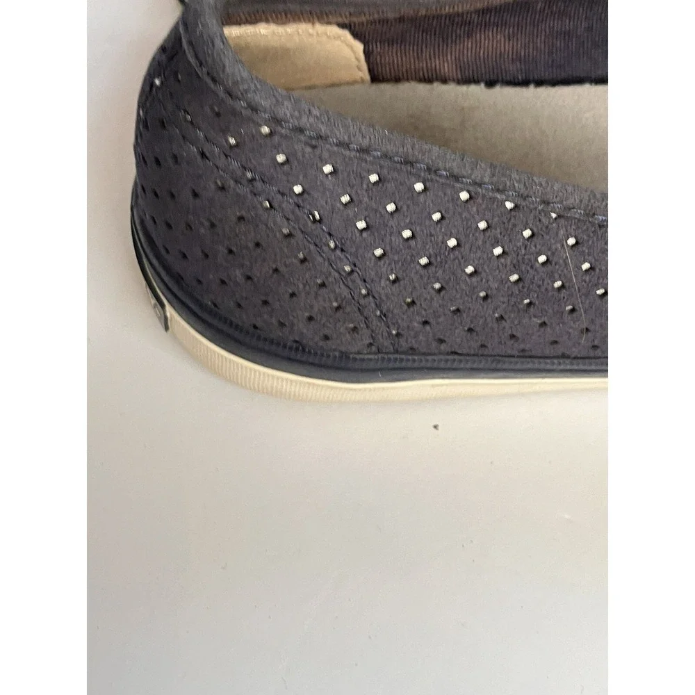 Sperry Shoes Sz 7.5 Black Mesh Seaside‎ Perforated Slip On Sneakers Kicks
